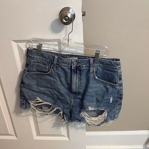 Forever 21 Blue Distressed Jean Shorts